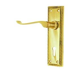 M5K21 - 2 Lever Lockset 6" Rose Solid Brass